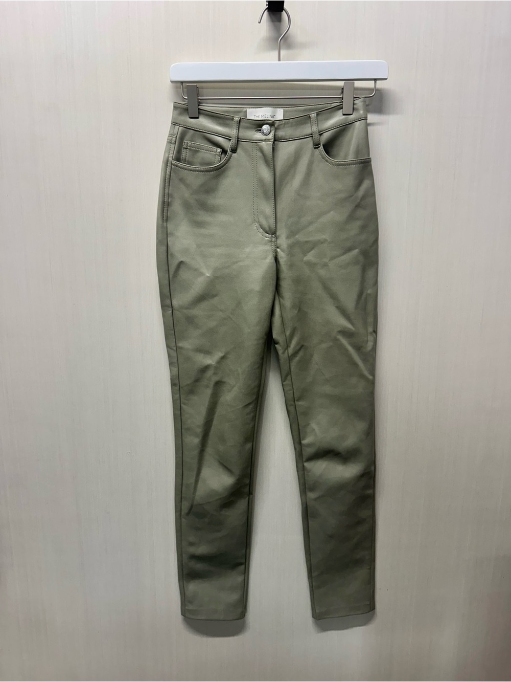 Aritzia Wilfred The Melina Vegan Leather Pants Sage Green